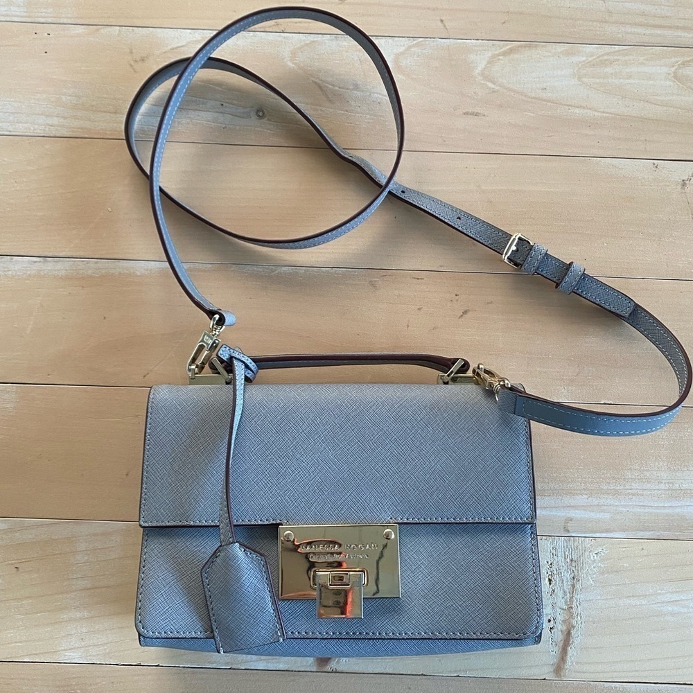 Vanessa Hogan Australia Gray Leather Sling Shoulder Bag